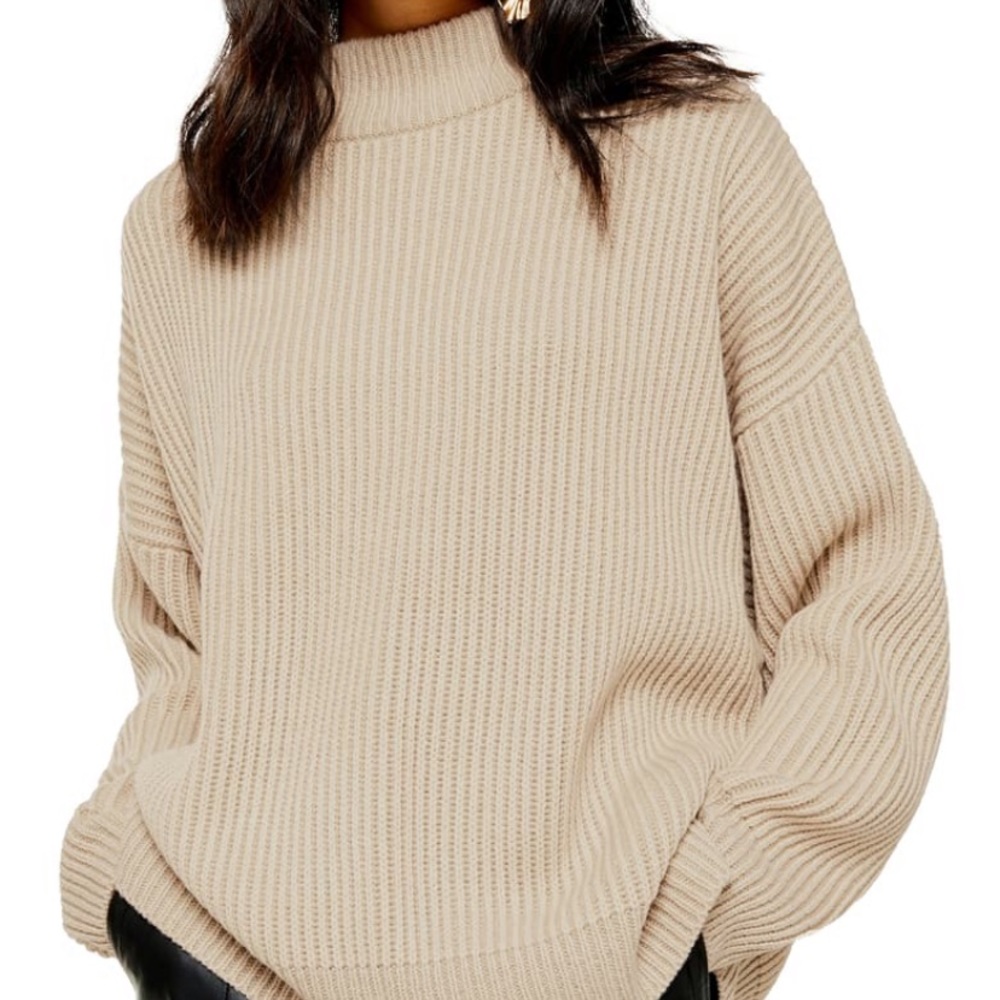 Topshop Women's Mock Neck Sweater